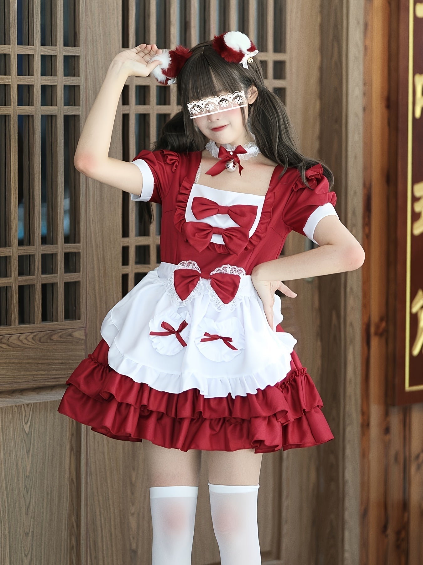 Robe de Cosplay Grande Taille | Style Mignon avec Volants et Tablier