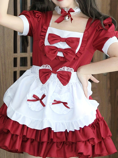 Robe de Cosplay Grande Taille | Style Mignon avec Volants et Tablier