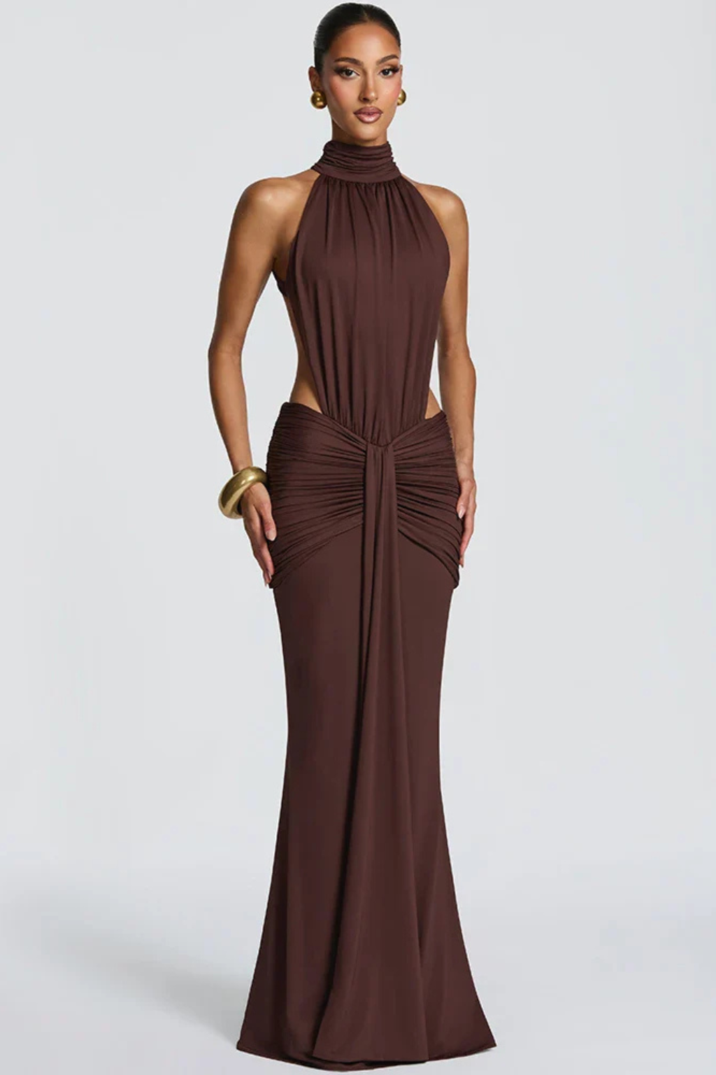 Robe Maxi Halter Chic Femme | Élégante et Dos Nu