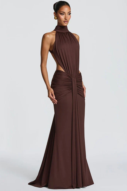 Robe Maxi Halter Chic Femme | Élégante et Dos Nu