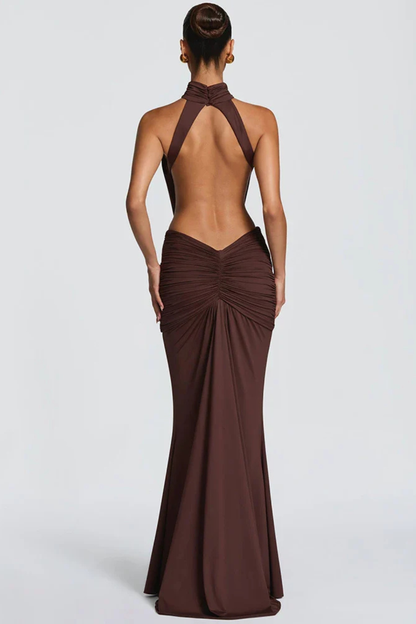 Robe Maxi Halter Chic Femme | Élégante et Dos Nu