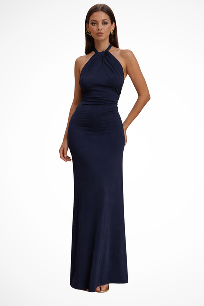 Robe de Soirée Maxi Bodycon | Design Halter Dos Ouvert