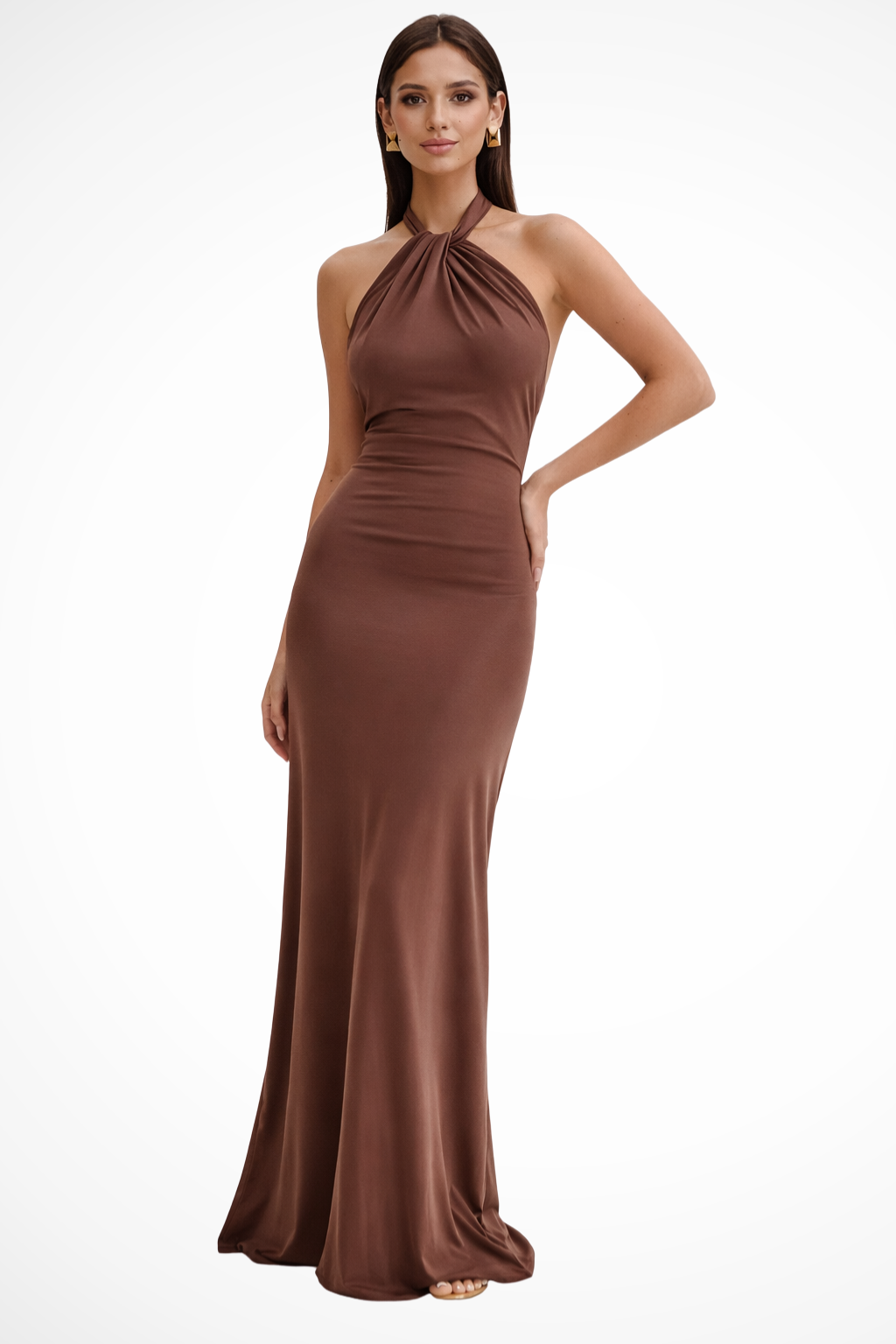 Robe de Soirée Maxi Bodycon | Design Halter Dos Ouvert