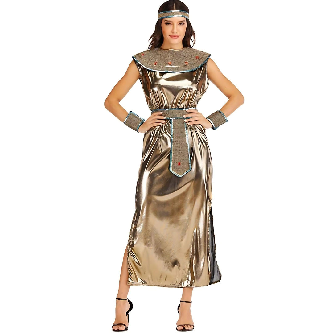 Robe de Costume Cléopâtre pour Femmes | Élégance Royale avec Accessoires Scintillants