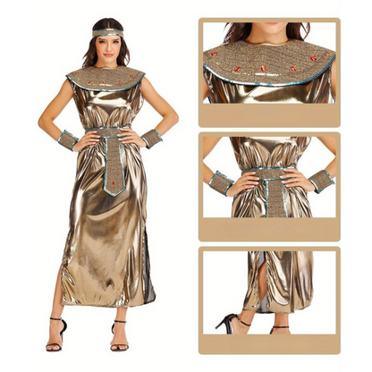 Robe de Costume Cléopâtre pour Femmes | Élégance Royale avec Accessoires Scintillants