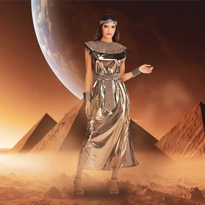 Robe de Costume Cléopâtre pour Femmes | Élégance Royale avec Accessoires Scintillants