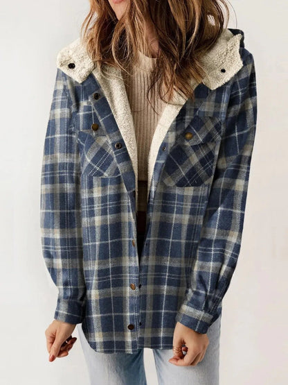 Veste à Carreaux Doublée en Polaire | Confortable et Élégante avec Capuche