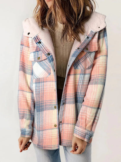 Veste à Carreaux Doublée en Polaire | Confortable et Élégante avec Capuche