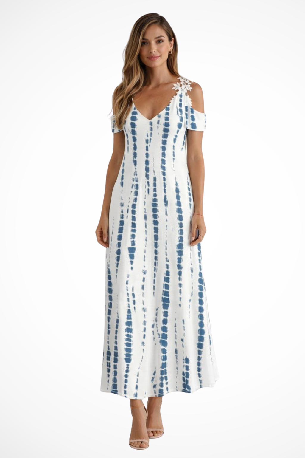 Robe Longue Fleurie Femme | Épaules Dénudées Élégantes