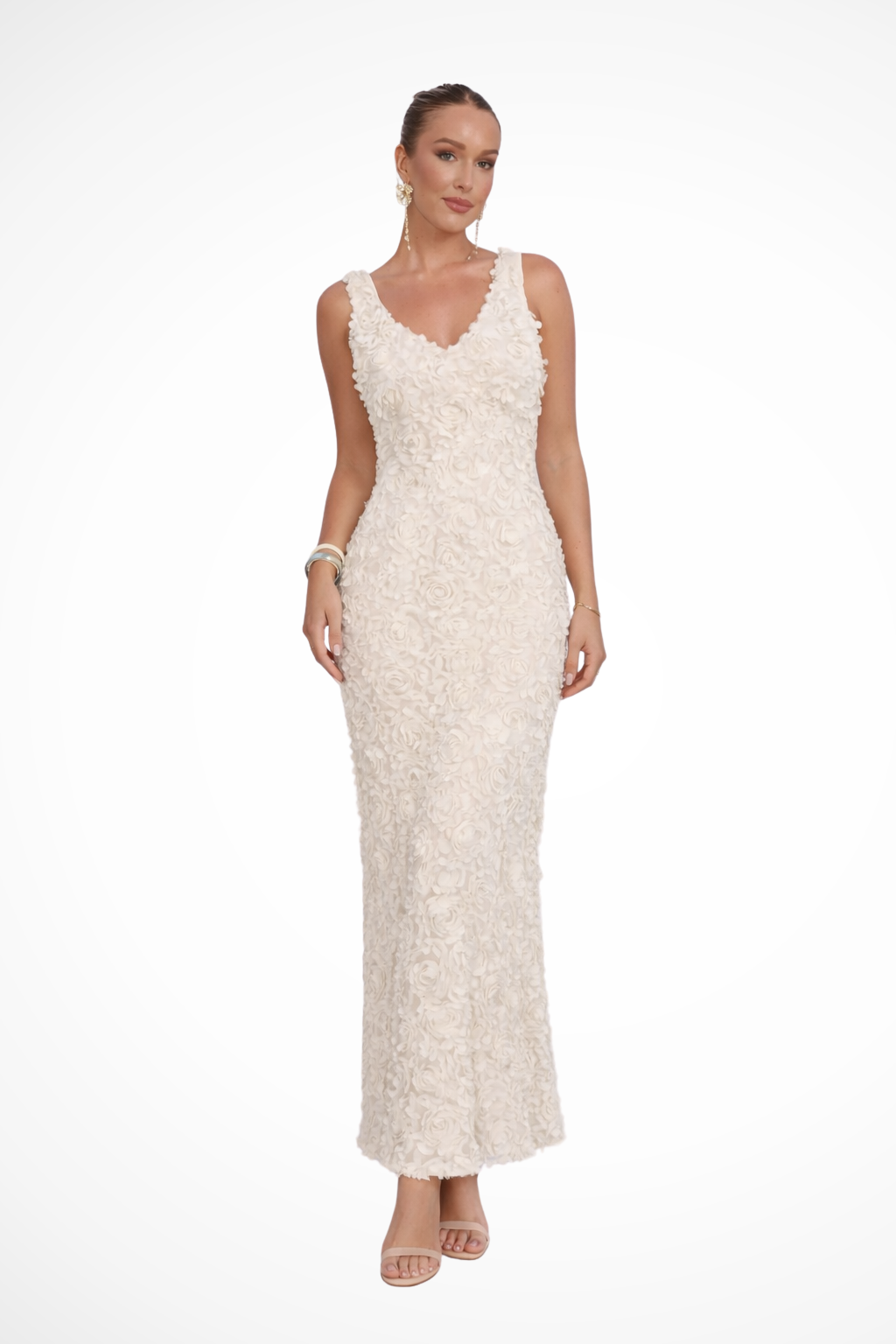 Robe de Cocktail Ajustée Florale | Élégante avec Décolleté en V