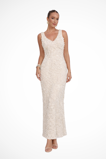 Robe de Cocktail Ajustée Florale | Élégante avec Décolleté en V