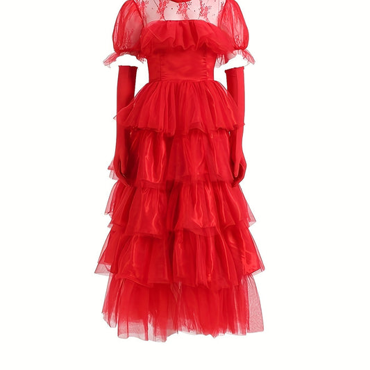 Robe Gothique Halloween Femme | Élégance et Détails en Dentelle