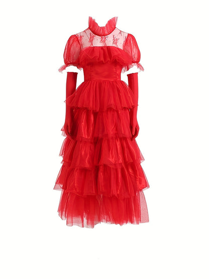Robe Gothique Halloween Femme | Élégance et Détails en Dentelle