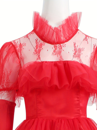 Robe Gothique Halloween Femme | Élégance et Détails en Dentelle