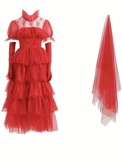 Robe Gothique Halloween Femme | Élégance et Détails en Dentelle