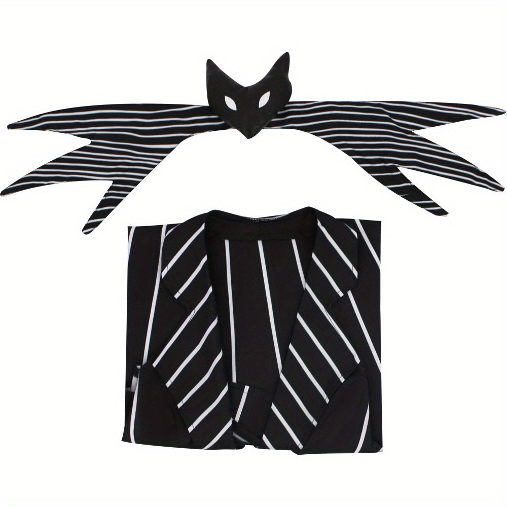 Robe de Costume Halloween Gothique | Look Unique avec Rayures et Accessoire