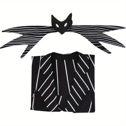Robe de Costume Halloween Gothique | Look Unique avec Rayures et Accessoire