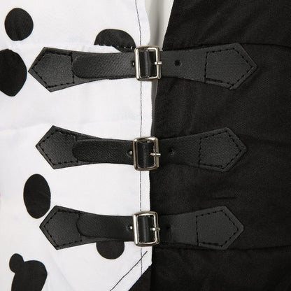 Robe de Costume Halloween Femme | Style Dalmate avec Capuche Asymétrique