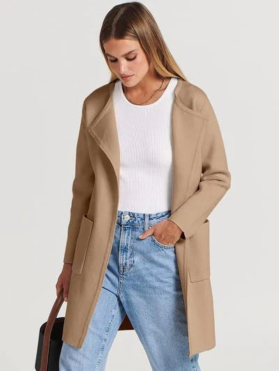 Manteau Long en Laine Mélangée | Élégance et Confort pour l'Hiver