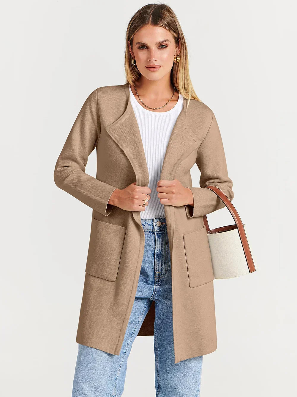 Manteau Long en Laine Mélangée | Élégance et Confort pour l'Hiver