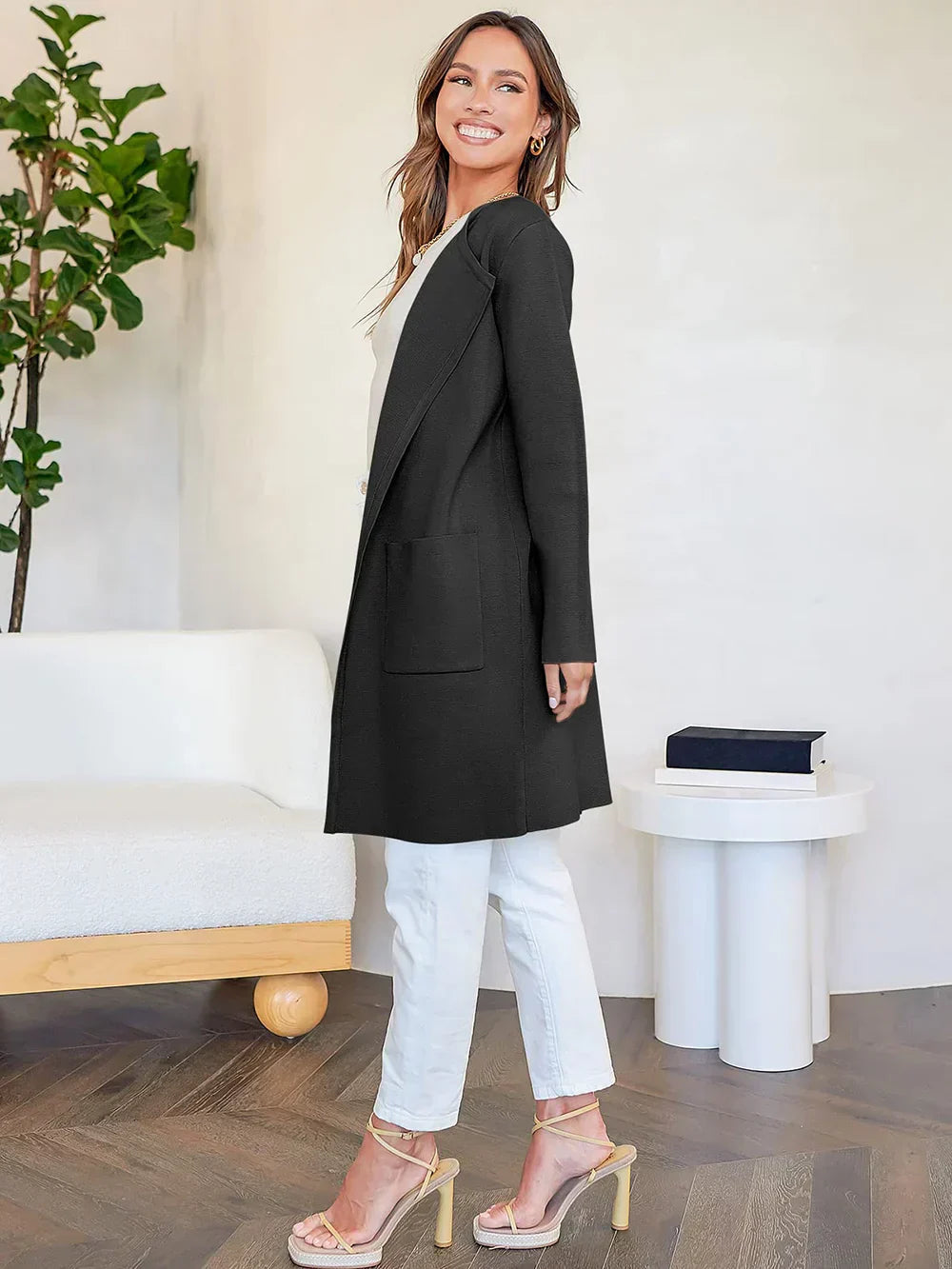 Manteau Long en Laine Mélangée | Élégance et Confort pour l'Hiver