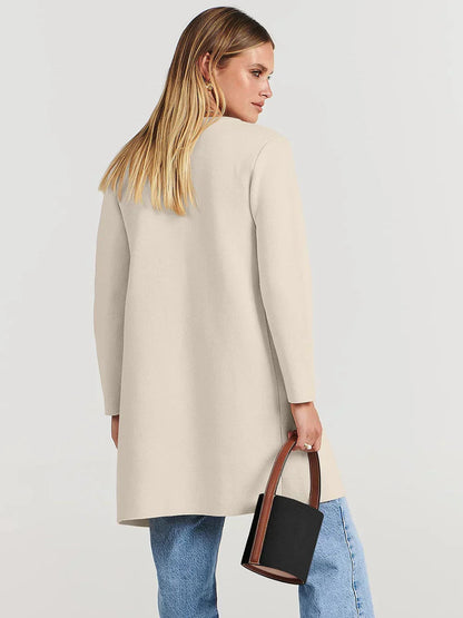 Manteau Long en Laine Mélangée | Élégance et Confort pour l'Hiver