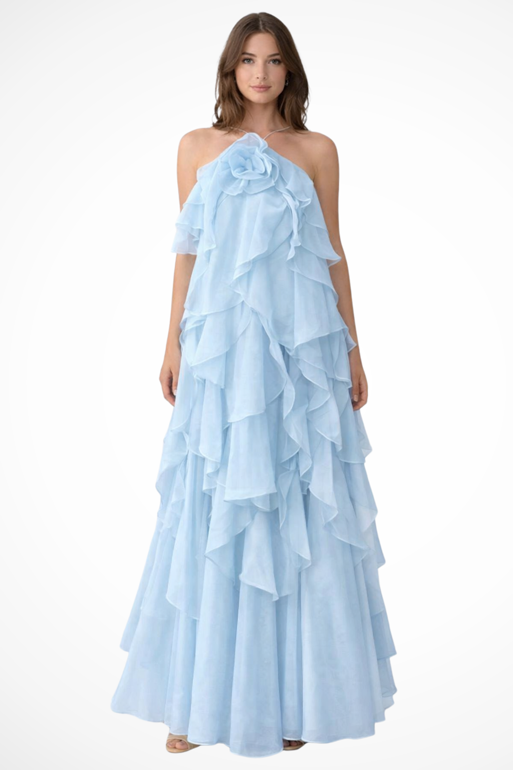 Robe de Soirée Maxi Halter | Élégante et Fluide pour Occasions
