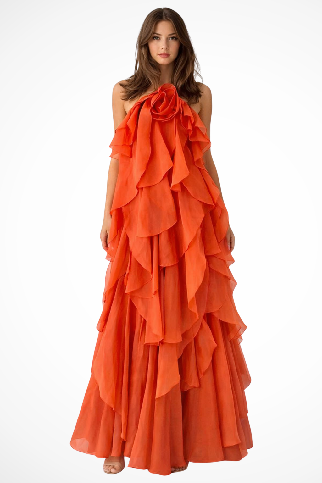 Robe de Soirée Maxi Halter | Élégante et Fluide pour Occasions