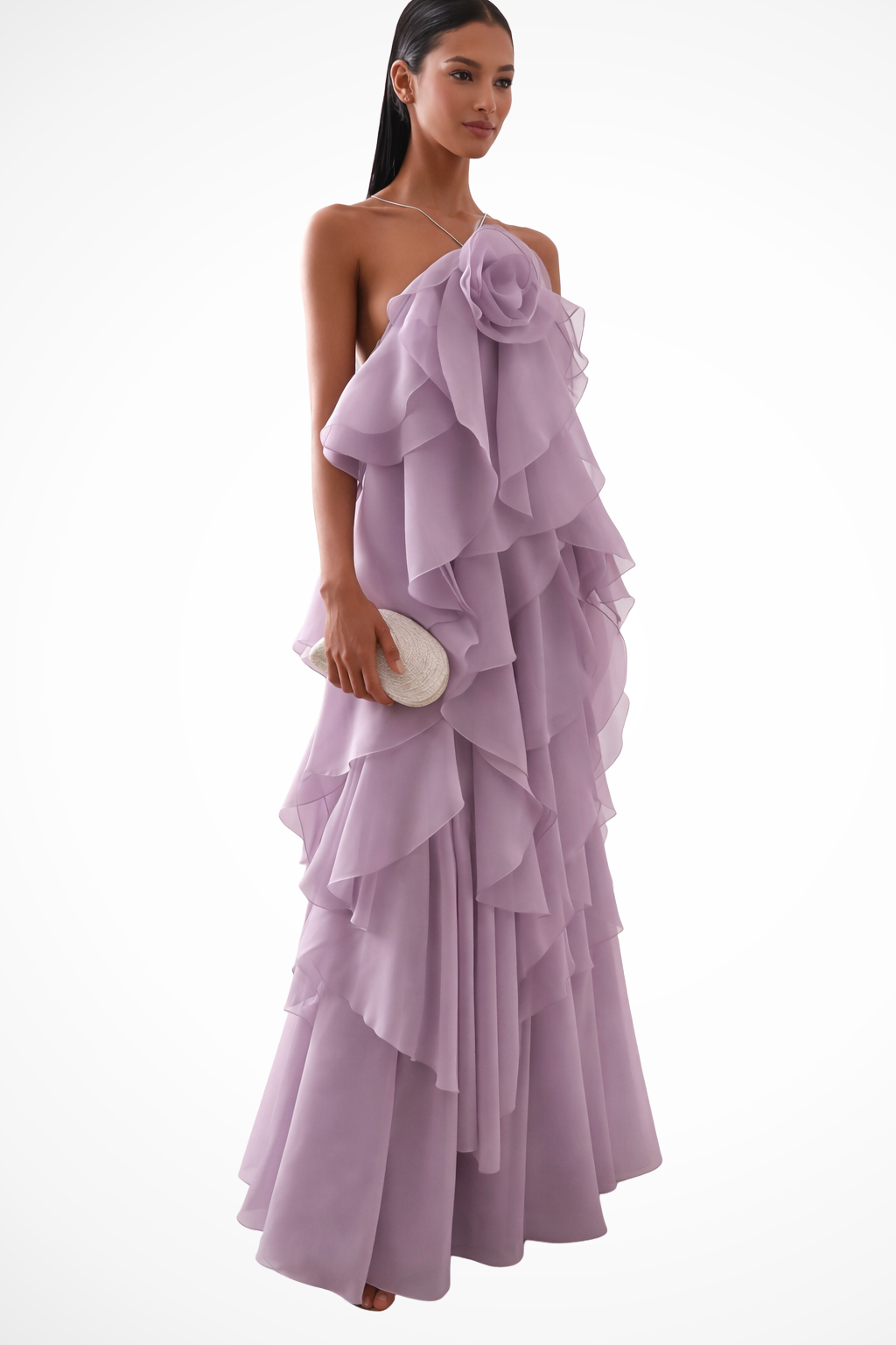 Robe de Soirée Maxi Halter | Élégante et Fluide pour Occasions