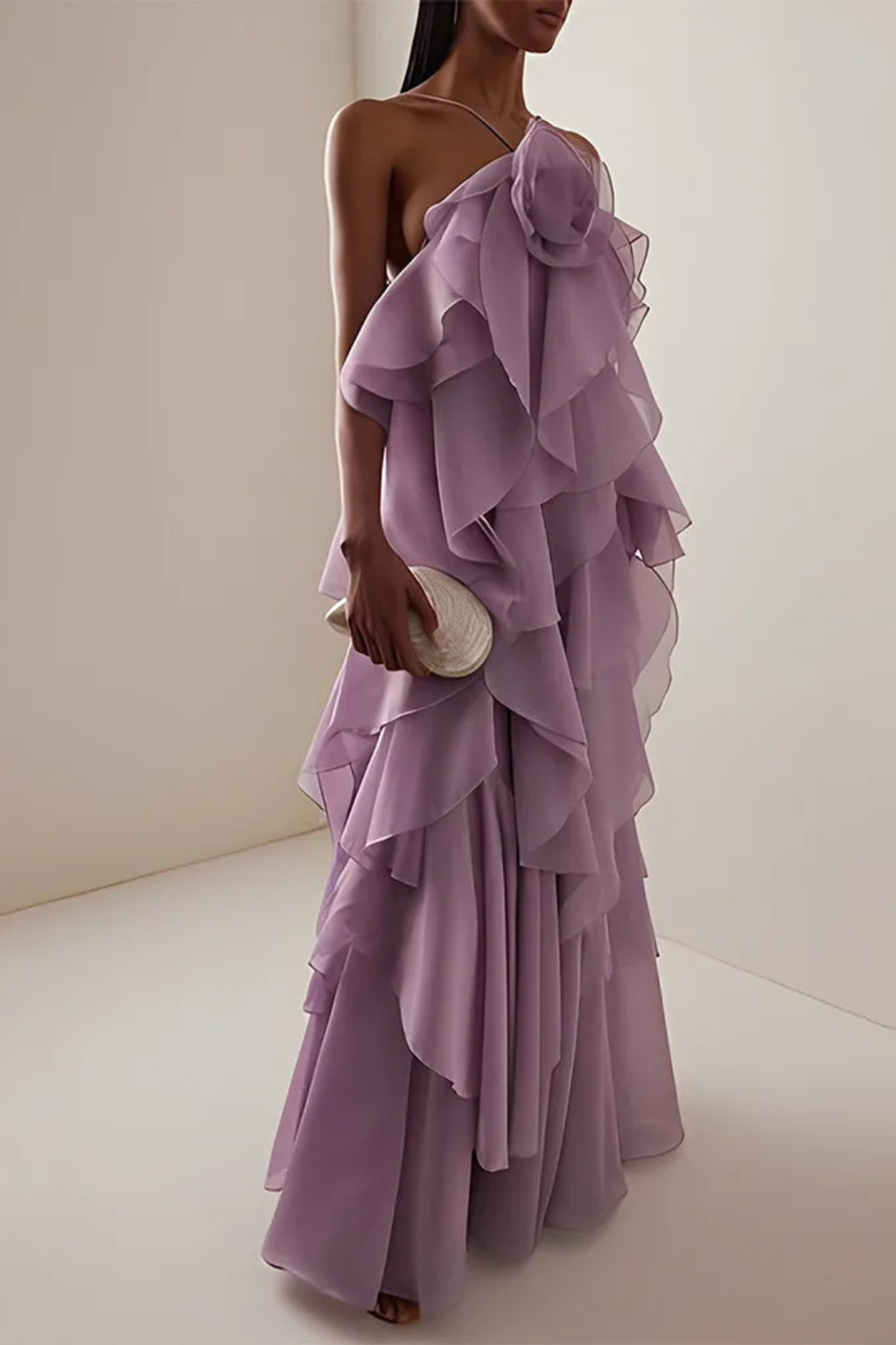 Robe de Soirée Maxi Halter | Élégante et Fluide pour Occasions