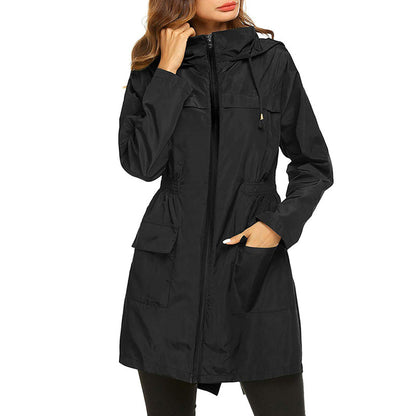 Manteau de Pluie Léger pour Femmes | Taille Cintrée et Pliable, Résistant à l'Eau