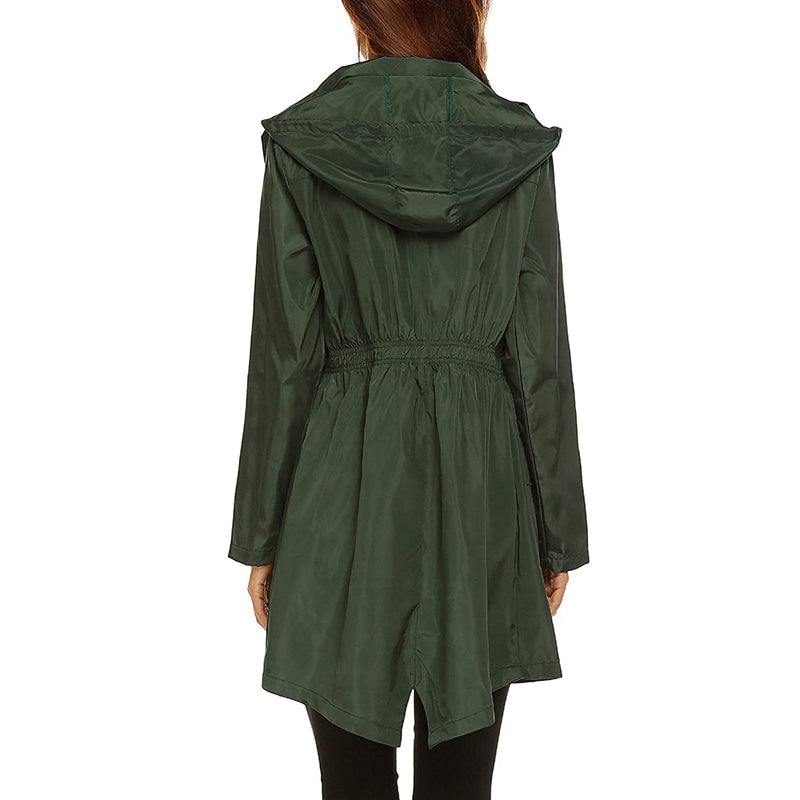 Manteau de Pluie Léger pour Femmes | Taille Cintrée et Pliable, Résistant à l'Eau