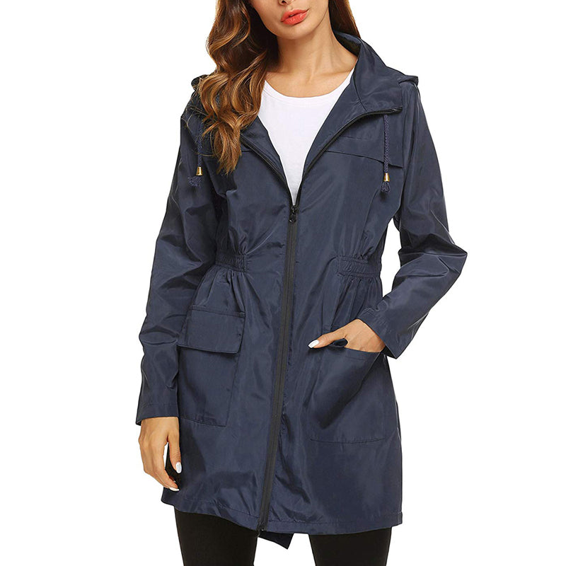 Manteau de Pluie Léger pour Femmes | Taille Cintrée et Pliable, Résistant à l'Eau