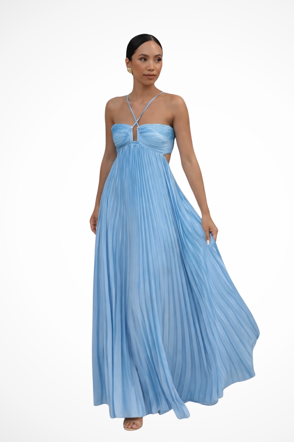 Robe Maxi Plissée Femme | Élégance d'Été Dos Nu