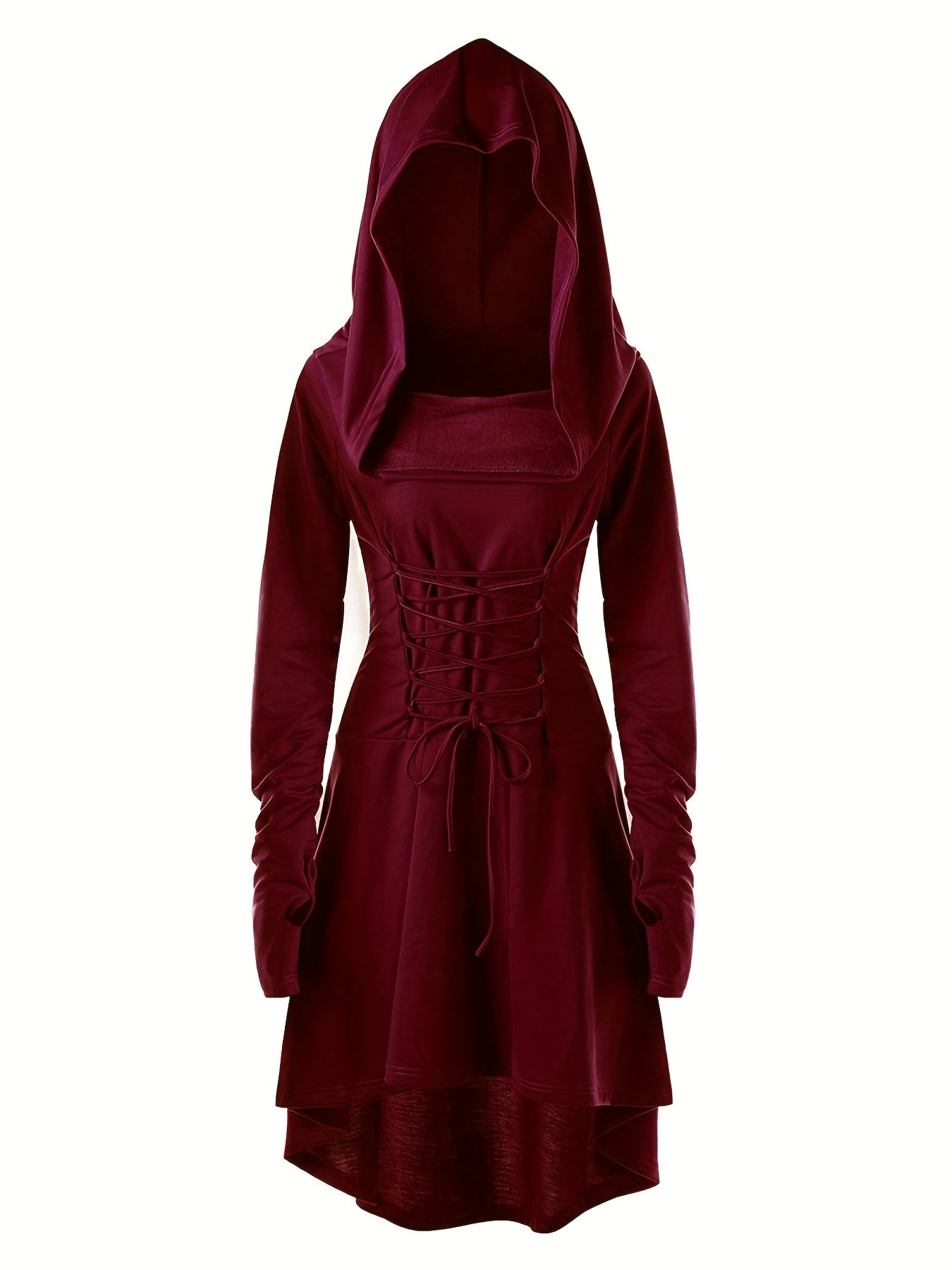 Robe de Costume Médiévale pour Femmes | Look Gothique avec Capuche et Lacets