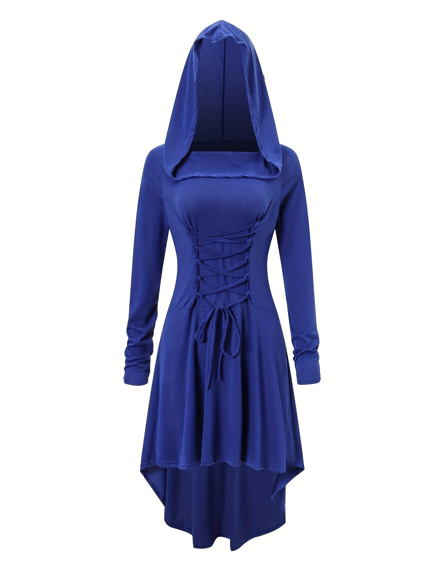 Robe de Costume Médiévale pour Femmes | Look Gothique avec Capuche et Lacets
