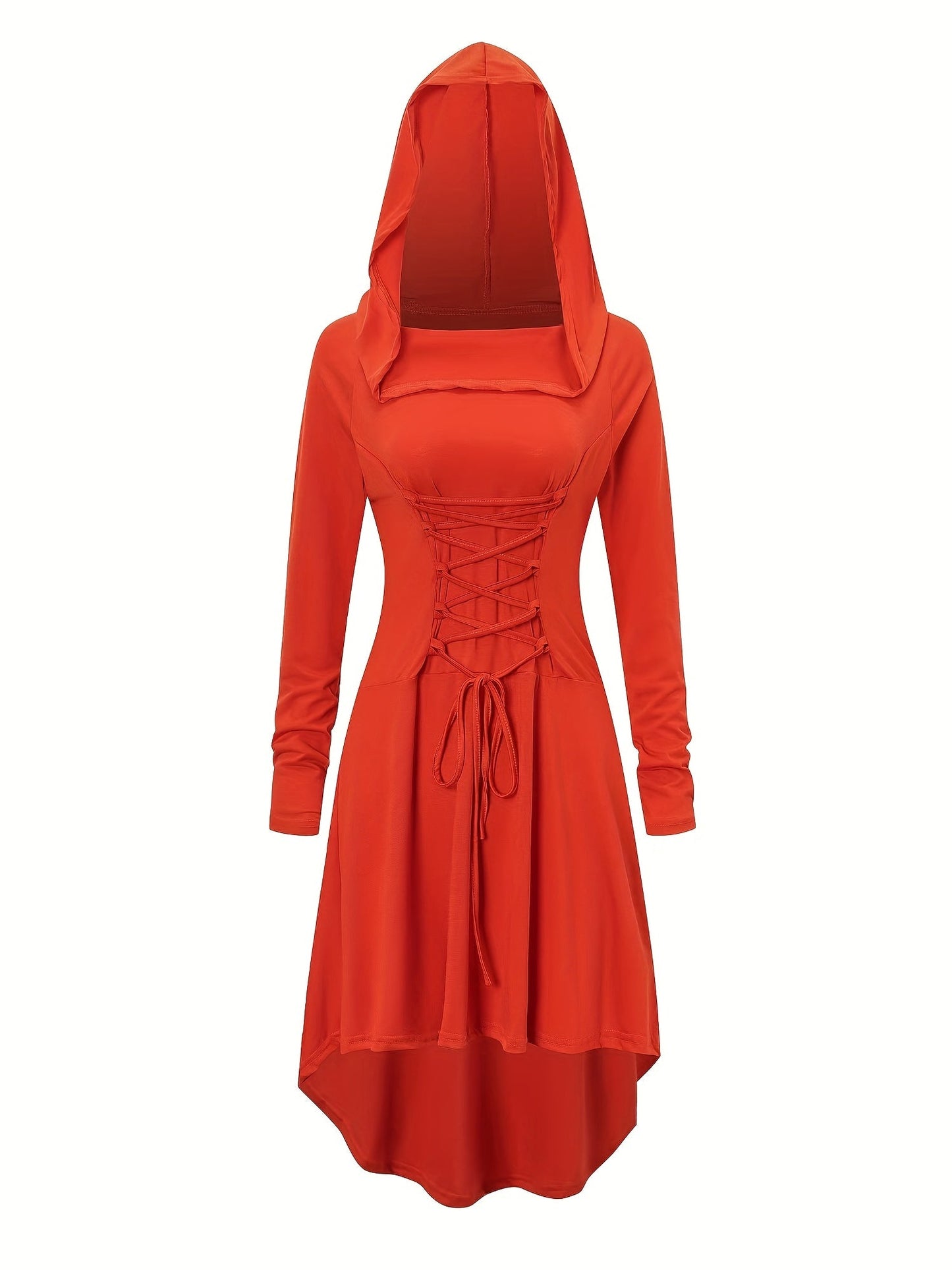 Robe de Costume Médiévale pour Femmes | Look Gothique avec Capuche et Lacets