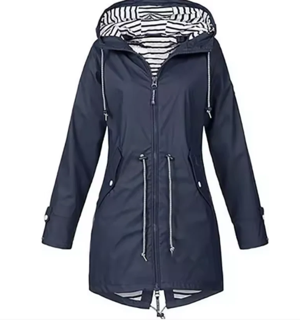 Veste à Capuche Mi-Longue Femme | Taille Ajustable et Tissu Respirant
