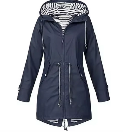 Veste à Capuche Mi-Longue Femme | Taille Ajustable et Tissu Respirant