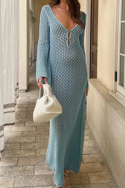 Robe de Plage en Maille | Élégante et Dos Nu