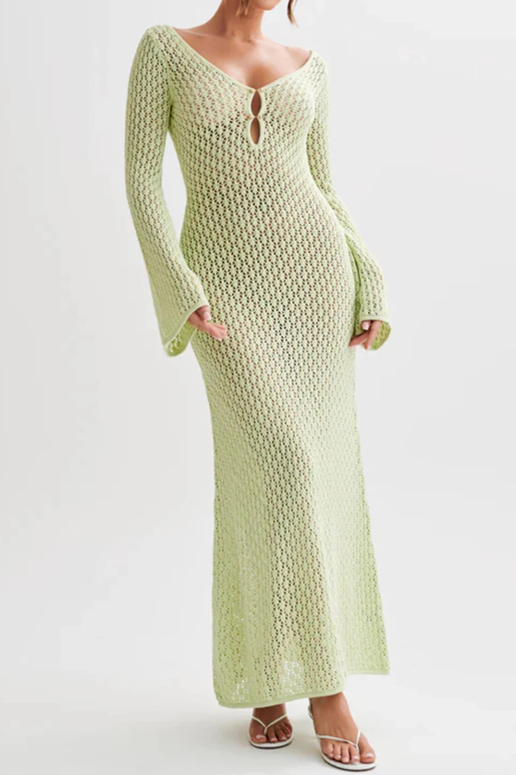 Robe de Plage en Maille | Élégante et Dos Nu