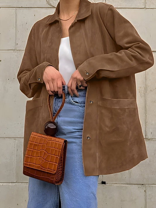 Veste Oversized Femme à Boutons | Confort Décontracté pour Printemps et Automne