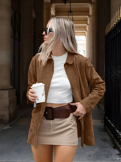 Veste Oversized Femme à Boutons | Confort Décontracté pour Printemps et Automne