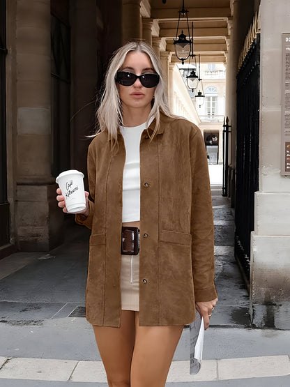 Veste Oversized Femme à Boutons | Confort Décontracté pour Printemps et Automne