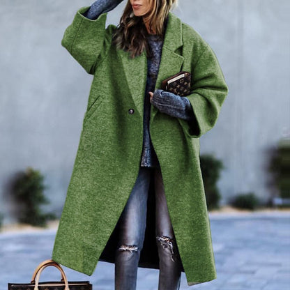 Manteau Long Oversized en Laine | Style Color Block pour Chaleur Hivernale