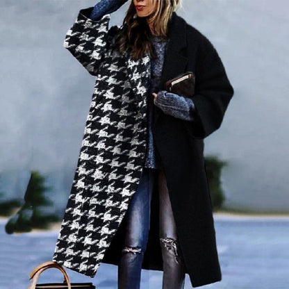 Manteau Long Oversized en Laine | Style Color Block pour Chaleur Hivernale