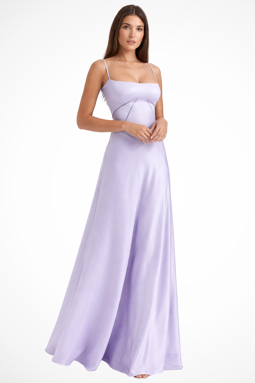 Robe de Soirée Satinée Longue | Bustier Structuré Élégant