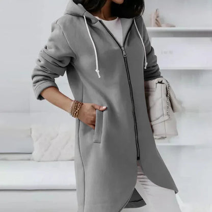 Veste à Capuche Douce pour Femmes | Confort et Poches Pratiques pour l'Hiver