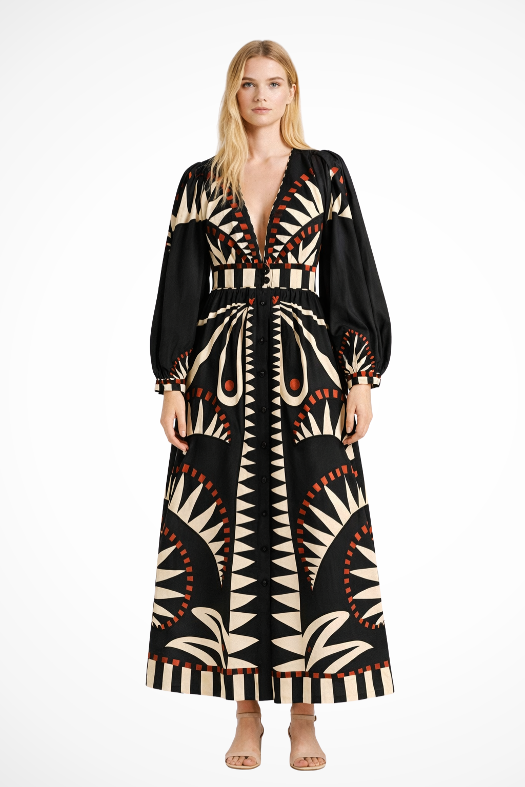 Robe Longue Imprimée Femme | Élégante et Ajustable