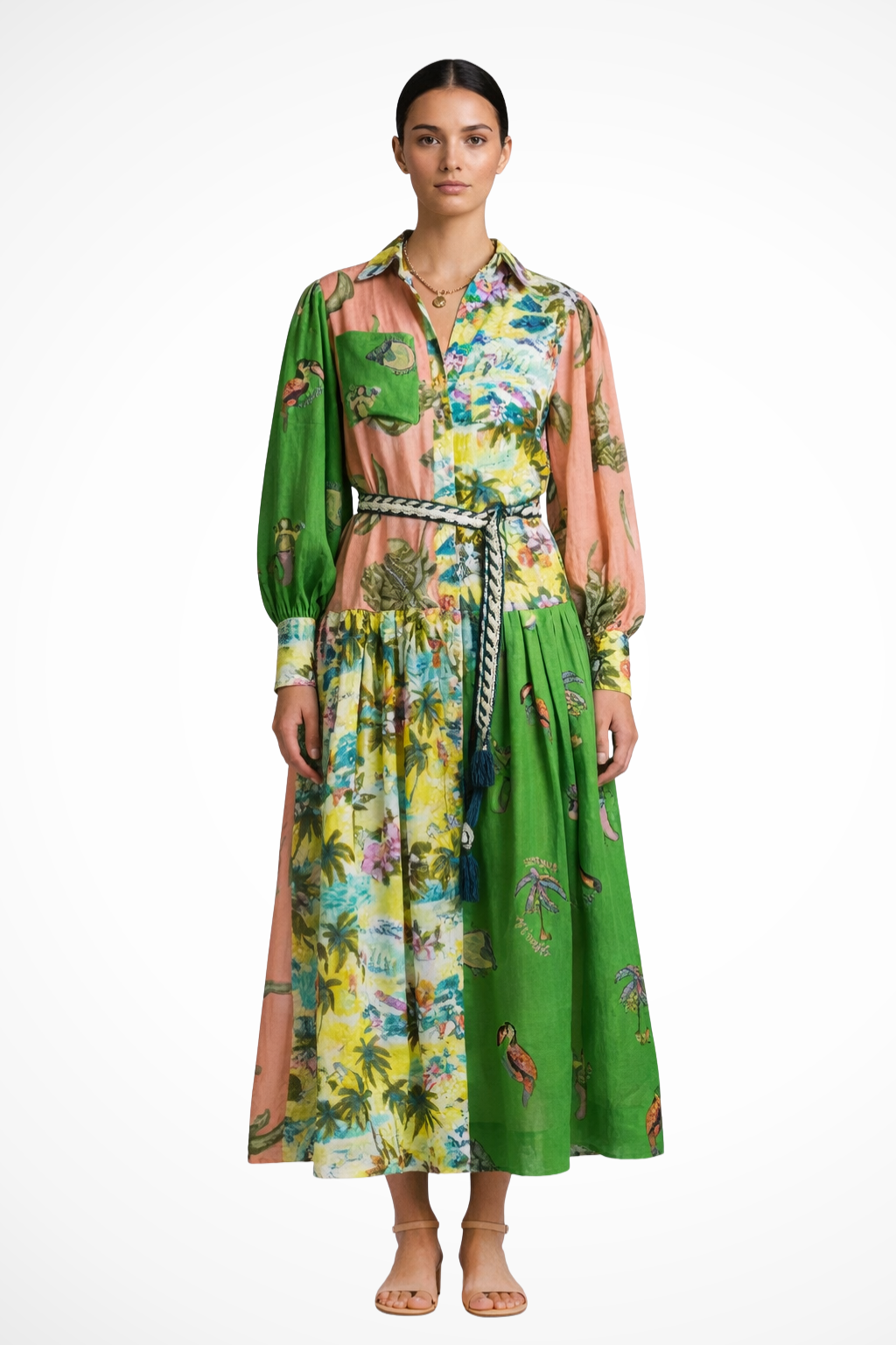 Robe Longue Imprimée Femme | Élégante et Ajustable